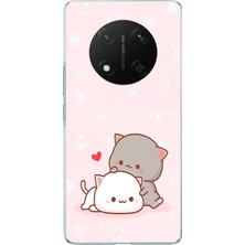 TechTree Honor X9C Uyumlu Sevimli ve Remontik Kediler Baskılı Silikon Kılıf