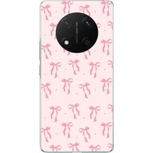 TechTree Honor X9C Uyumlu Soft Pembe Fiyonk Desenli Baskılı Silikon Kılıf