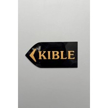 Yönline Kıble Yön Levhası Sol Yönlü Siyah Gold Yazılı Kendinden Yapışkanlı 14X7 cm