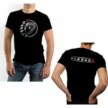 1N23456 Kasklı Desenli T-Shirt