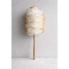 Destpak Koyun Yünü Toz Alma Püskülü - Bambu - Hem Dekoratif Hem Pratik - Ekstra Yumuşak - Toz Alma Fırçası