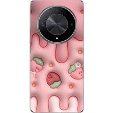 TechTree Honor X9B Uyumlu Çilekli Pasta Baskılı Silikon Kılıf