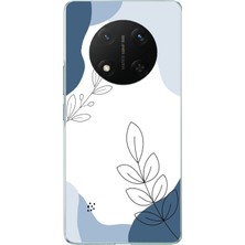 TechTree Honor X9C Uyumlu Mavi Huzur Şekiller ve Botanik Çizgiler Baskılı Silikon Kılıf