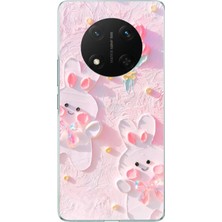 TechTree Honor X9C Uyumlu Sevimli Tavşanlar Baskılı Silikon Kılıf