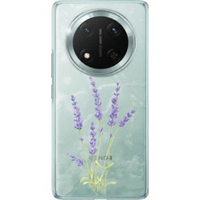 TechTree Honor X9C Uyumlu Lavanta Çiçek Tasarımlı Baskılı Silikon Kılıf