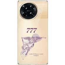 TechTree Tecno Spark 20 Pro+ Plus Uyumlu 777 Melek Tasarımlı Baskılı Silikon Kılıf