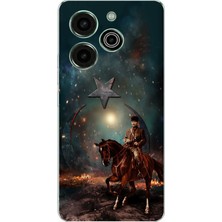 TechTree Tecno Pova 6 Pro Uyumlu Atatürk At Üstünde Zafer Baskılı Silikon Kılıf