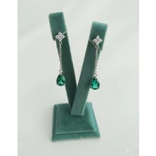 Megass Dekor Süet Kumaş Yeşil Renk 10 cm Küpe Sergileme Aksesuar