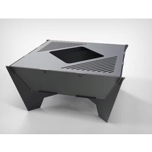 Tanbora 6 Portatif Mangal Ateş Çukuru 2 mm Saç Lazer Kesim Demonteli Siyah