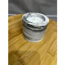 Gri Mermer Desenli Beton Kapta Soya Wax Mum | Premium Mum