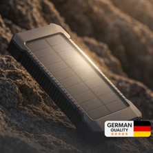 Woyax Güneş Enerjili Solar Powerbank 10000MAH LED Işıklı Taşınabilir Batarya Şarj Cihazı Siyah