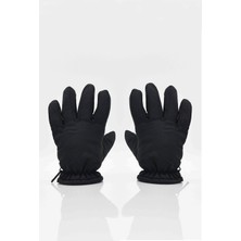 Çocuk Içi Polar Siyah Kayak-Kar Eldiveni