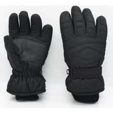 Külah Kız Çocuklar İçin Polar Siyah Kayak-Kar Eldiveni 10-12 Yaş Su İtici Dış Kumaşla Rahatlık