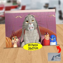 Asilmeydan Uykulu Tavşan ve Arkadaşları 99 Parça Puzzle Yapboz Tablo-R4