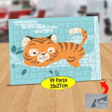 Asilmeydan Daldaki Yavru Kaplan 99 Parça Puzzle Yapboz Tablo-23-2147995754