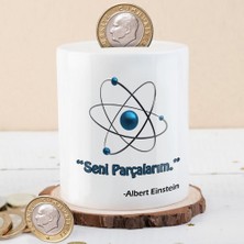 Asilmeydan Albert Einstein Tasarımlı Kumbara Seramik Malzeme ile Para Birikim  Dekoratif Kullanım İçin Uygun