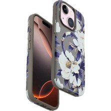 Genel Tedarik iPhone 14 Flower Series Magsafe Kapak - GRI-(5796) - EMTHBA3682-9514