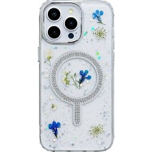 Genel Tedarik iPhone 15 Pro Flower Magsafe Kapak - KREM-(5796) - EMTHBA2871-7752