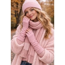 Külah Angora Karışımlı Parmaksız Kadın Eldiven – Yumuşak & Şık