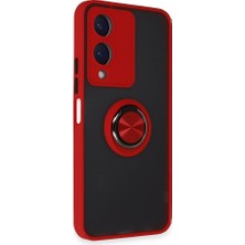Genel Tedarik Vivo Y17S Kılıf Montreal Yüzüklü Silikon Kapak - KIRMIZI-(5796) - EMTHBA2513-4850