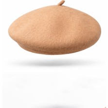 Külah Kadın Yünlü Oversize Premium Fransız Bere - Camel