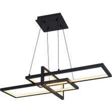 Özcan Aydınlatma 4158-1AY-19 Square 3'lü Yatay Sarkıt Siyah