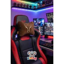 Kidhug Gamer Yumuşacık Peluş Koltuk Yastığı Lastikli – Boyun Destek Minderi, Araç & Oyuncu Koltuğu Uyumlu