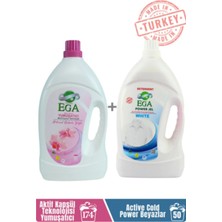 Ega Kimya Power Jel Beyaz Sıvı Yıkama Deterjanı 3900 ml + Orkide Aktif Kapsül Teknolojili Yumuşatıcı 4100 ml