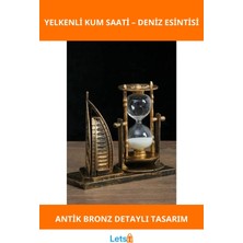 Letsii Antik Bronz Yelkenli Tasarım Dekoratif Kum Saati