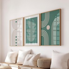 Pam Studio Minimalist Geometrik Soyut Çizim Üçlü Poster Seti – Modern Duvar Dekoru