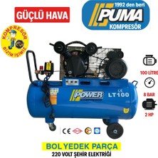 Power 100 Lt Yağlı Hava Kompresörü (Hava Hortumu ve Hava Tabancası Hediye)