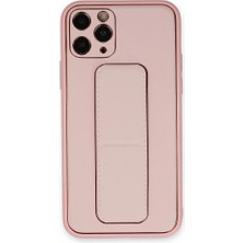 SHN iPhone 11 Pro Kılıf Coco Deri Standlı Kapak - PEMBE-(5796) - TJAILD7824-4425