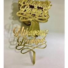 Güven Lazer Kesim Pleksi Pasta Süsü Hikayemiz Başlıyor Nişan Topper