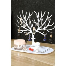 Gampus Geyik Tasarımlı Beyaz Takı Standı Yüzük Küpe Kolye Askılığı Mücevher Organizer Askı