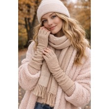 Külah Angora Karışımlı Parmaksız Kadın Eldiven – Yumuşak & Şık