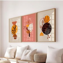 Pam Studio Modern Boho Poster Seti – Minimalist 3’lü Tablo Duvar Dekoru