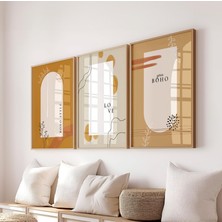 Pam Studio Boho Tarzı Minimalist Duvar Tablosu Seti – Modern Dekoratif Posterler 3’lü