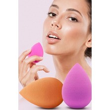 Gampus Armut Şeklinde 4lü Profesyonel Yüz Make-Up Makyaj Sürgeri Seti Tatlı Hediyelik Islak Kuru Kullan