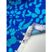 Elna Kumaş Okyanus Esintisi Desenli Viskon Kumaş – Mavi & Turkuaz Modern Baskı ELNV96