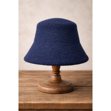 Külah Kadın Premium Cloche Şapka Kışlık Boho Bucket Hat - Lacivert