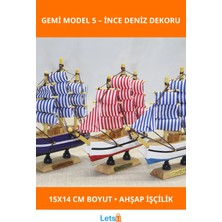 Letsii Ahşap Denizcilik Dekoratif Gemi Modeli 15X14 cm