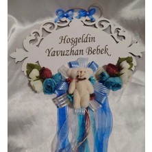 Güven Ahşap Lazer Kesim Bebek Odası Süsü Kapı Süsü Ayıcıklı Isme Özel