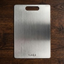 Hakiki Kişiye Özel 316L 1,5 mm Kalınlığında Paslanmaz Çelik Kesme Tahtası 21X32 cm