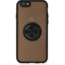 Khayra iPhone 6 Kılıf Montreal Yüzüklü Silikon Kapak - SIYAH-(5796) - ESZAOC3965-5008