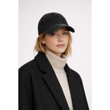 Külah Washed Vintage Cord Şapka – Fitilli Dokulu Kadife Siyah Kep