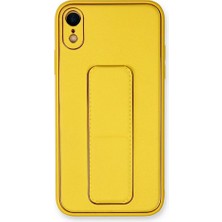 Genel Tedarik iPhone Xr Kılıf Coco Deri Standlı Kapak - SARI-(5796) - EMTHBA1666-6692