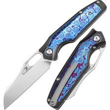 Kansept Tuckamore | Başparmak Delikli | Siyah Kaplama Titanyum ve Timascus Sap | Cpm 20CV Çelik Çakı | K1052A6