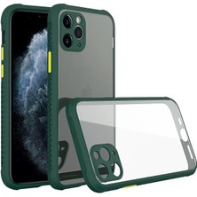 Genel Tedarik iPhone 11 Pro Max Kılıf Miami Şeffaf Silikon - Koyu YEŞIL-(5796) - EMTHBA2321-2654