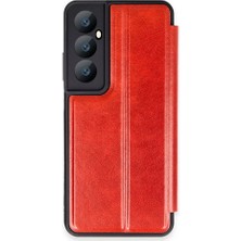 Genel Tedarik Realme C65 Kılıf Flip Cover - KIRMIZI-(5796) - EMTHBA7492-2250