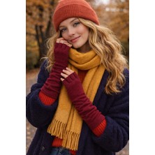 Külah Angora Karışımlı Parmaksız Kadın Eldiven – Yumuşak & Şık